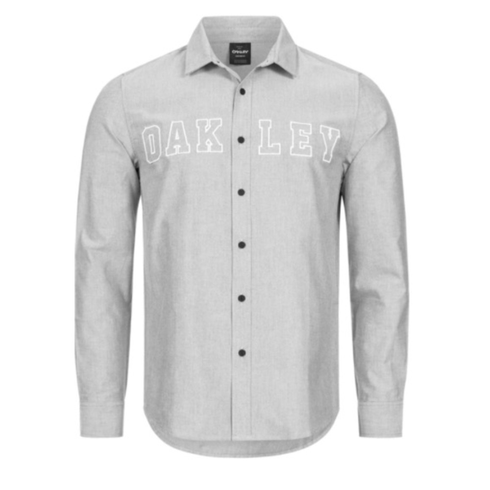 Oakley Men’s Shirt Long Sleeve Button Up Gray Casual